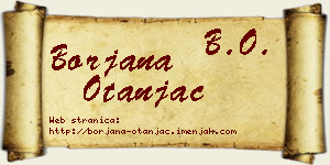 Borjana Otanjac vizit kartica